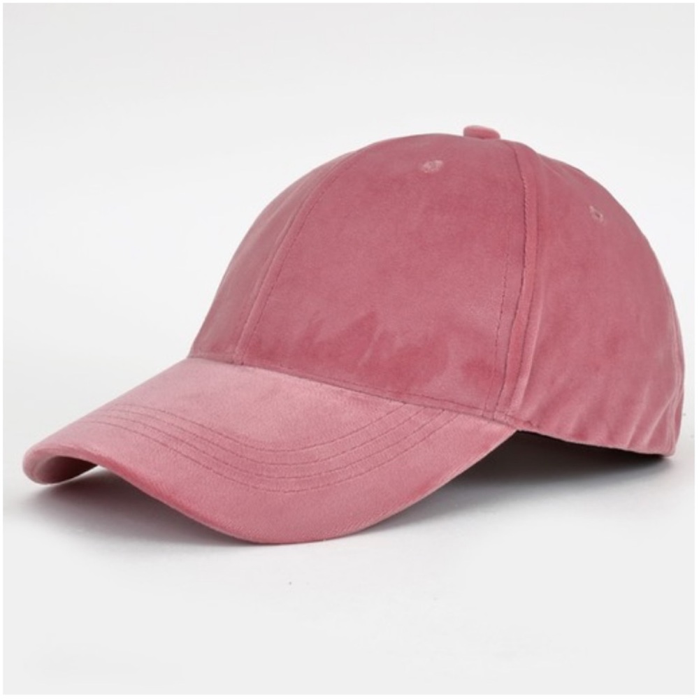 Pink Velvet Baseball Cap Adjustable - Picture 5 of 6
